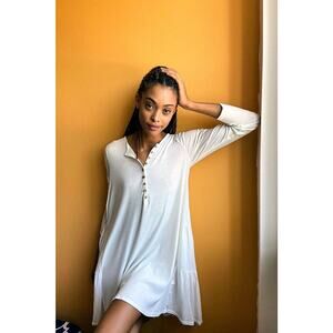 Free People Emily Long Sleeve Mini Dress - S Ivory